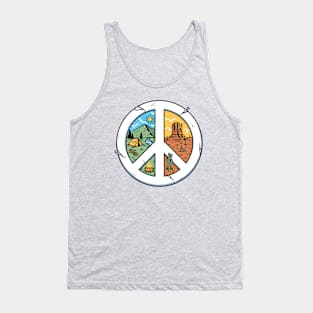 mountain and desert with peace symbols Tank Top